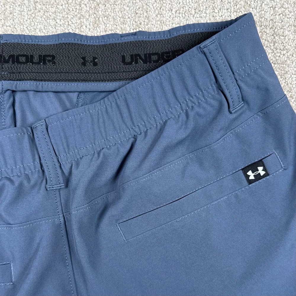 Under Armour Mens 34 Blue Match Play Drive 9" Performance Stretch Golf Shorts